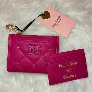 Juicy Couture Holding The Line Raspberry Tart Bifold Wallet w/ Pullout Card Case